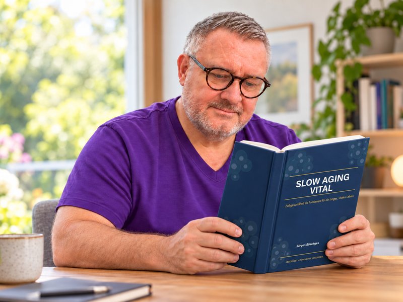 Jürgen Büschges liest in seinem Buch Slow Aging Vital